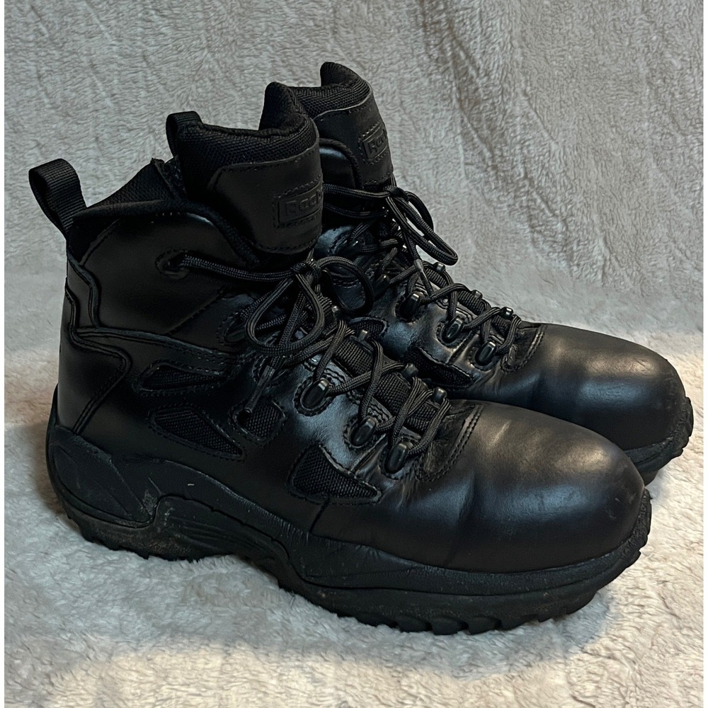 Reebok Rapid Response Tactical Boots Unisex Mens 7W Womens 9W Black WIDE Leather